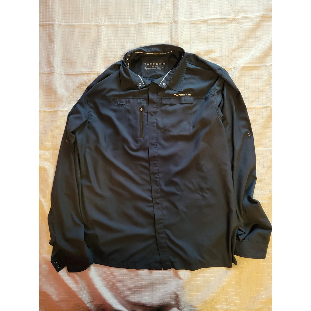Tunaskin Ahi One Mens 2XL Black Long Sleeve Performance Fishing Shirt Ripstop